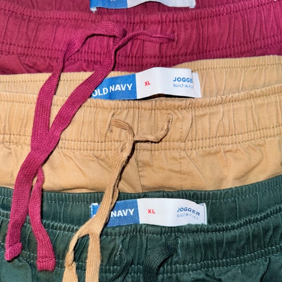 (3) Old Navy Men’s Jogger Pants - Burgundy, Tan, and Green - Picture 3 of 13